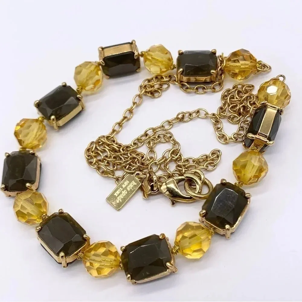 Kate Spade Brown & Gold Jeweled Necklace